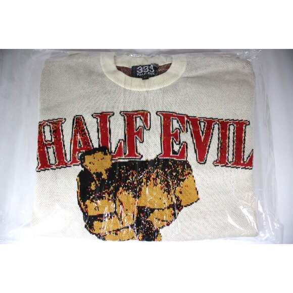 Half Evil 333 Mens Medium Mortal Enemy Knit Sweater NEW RARE R1477 - Picture 2 of 4